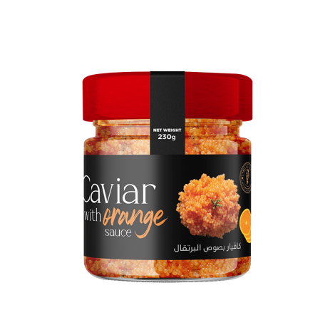 Caviar with orange sauce
